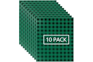 FUNKAKA Heat Transfer Vinyl HTV Black Green Buffalo Plaid, 12" x 10" Classical Christmas Plaid Iron on Vinyl for T-Shirts 10 Sheets HTV Vinyl for All Cutter Machine Easy to Cut & Weed for Xmas Decor
