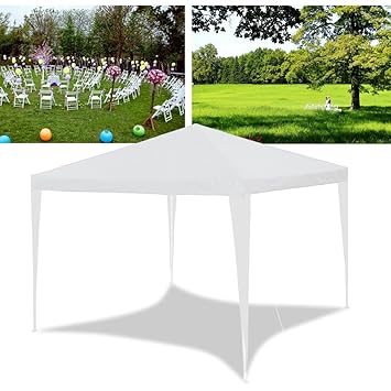 HG® Festzelt 3x4m Partyzelt Weiß Gartenpavillon Raucherzelt Seitenwänden Polyäthylen Wasserdicht Camping Festival als Unterst