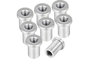 8PCS Weld Nuts,Weld-On Nut 1/2"-13 Thread, 1-1/4"Long Threaded, Made in Low-Carbon Steel, Easier to Welding