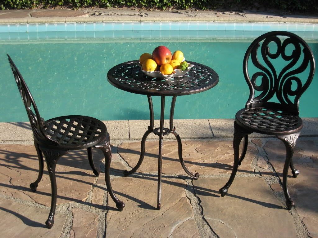 Amazon Com Bistro Set Cbm Outdoor Patio Deck Cast Aluminum Furniture 3 Piece G Blk Cbm1290 Garden Outdoor