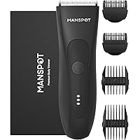 MANSPOT Manscape Groin Hair Trimmer for Men, Electric Ball Trimmer/Shaver, Replaceable Ceramic Blade Heads, Waterproof Wet/Dr