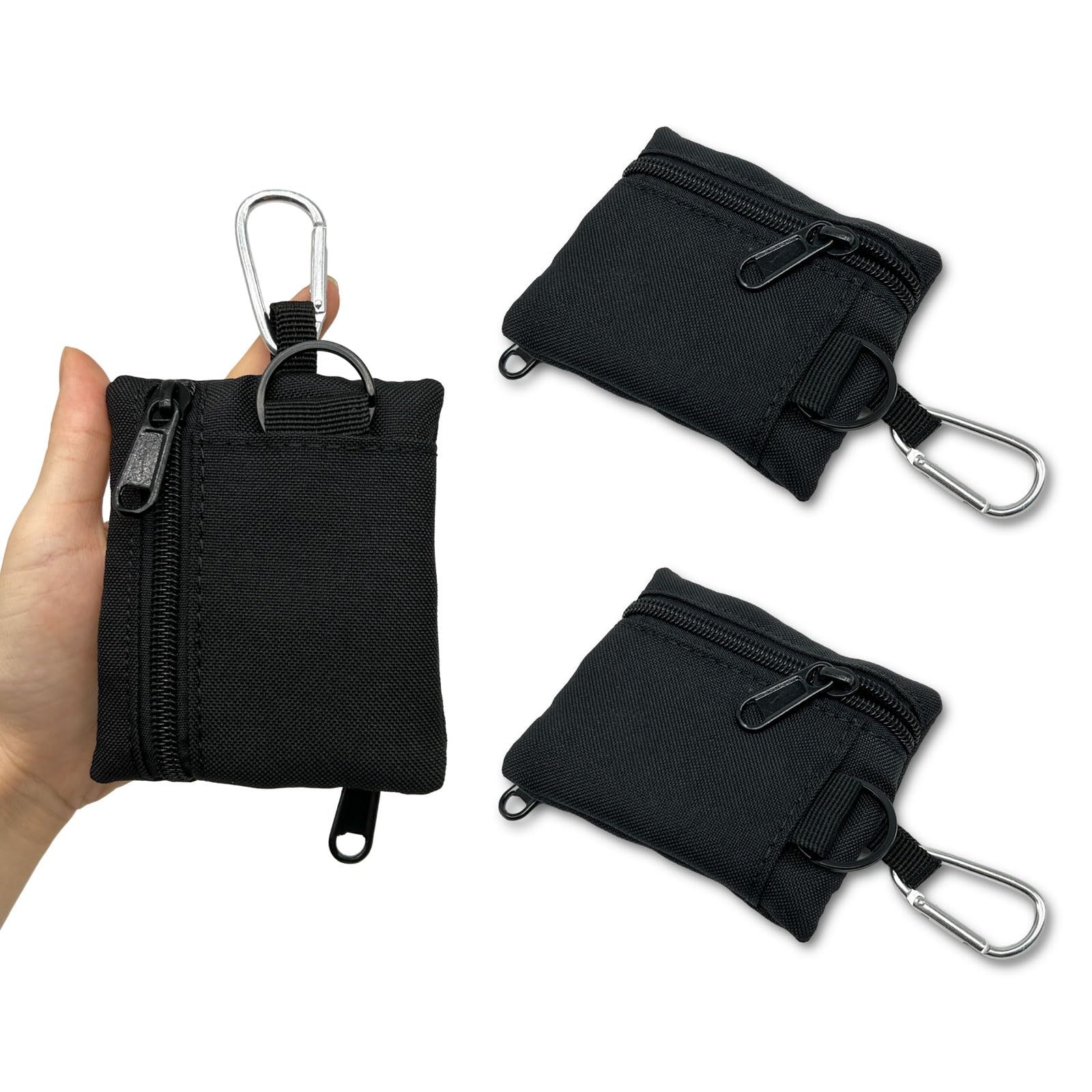 XNIVUIS 2 Pcs Edc Pouch, Nylon Tool Pouch Wallet, Multifunction Tool Bag for Sports Hiking Camping Outdoor Activities (Black)
