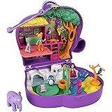 Polly Pocket Elephant Adventure Compact, Animal Theme with Micro Polly & Bella Dolls, 5 Reveals & 13 Related Accessories, Pop
