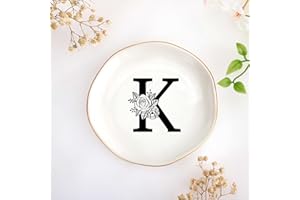 JoycuFF Ceramic Jewelry Tray Rings Dish Gifts for Women, Bridesmaid Engagement Gifts Couples Decorative Trinket Dish for Birthday Mother's Day Christmas Gift for Women