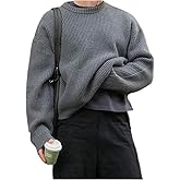 SOLY HUX Sweaters for Men Long Sleeve Crew Neck Sweater Knitted Pullover Tops Fall Clothes