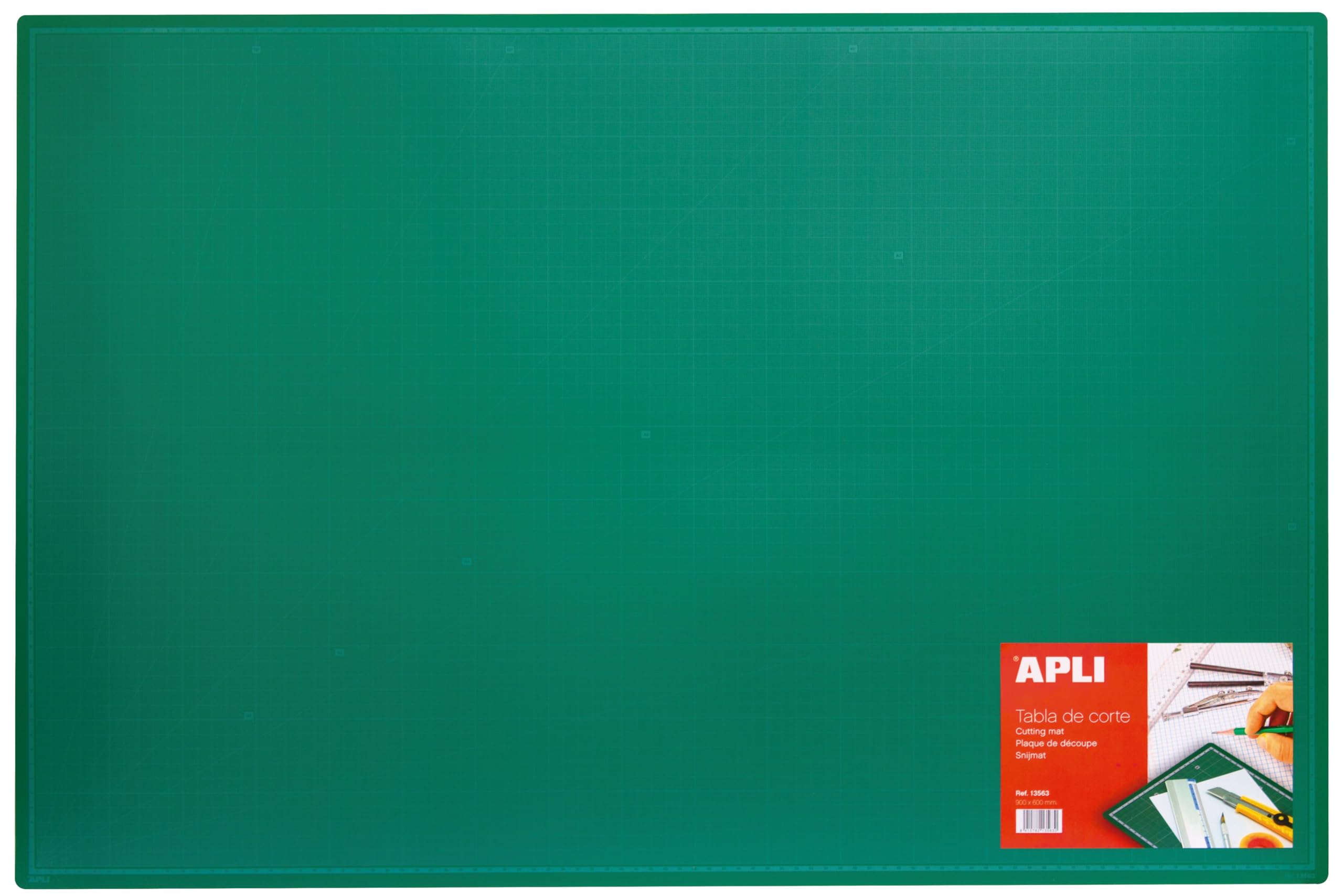 Apli 013563 Cutting Mat PVC 900 mm x 600 mm x 2 mm Green