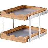 OCG 2 Tier Pull Out Cabinet Organizer (20"W x 21"D), Heavy-Duty Slide out Wood Drawer Shelf, Pull Out Drawer for Cabinets, Base Cabinet Organization for Kitchen, Pantry, Bathroom