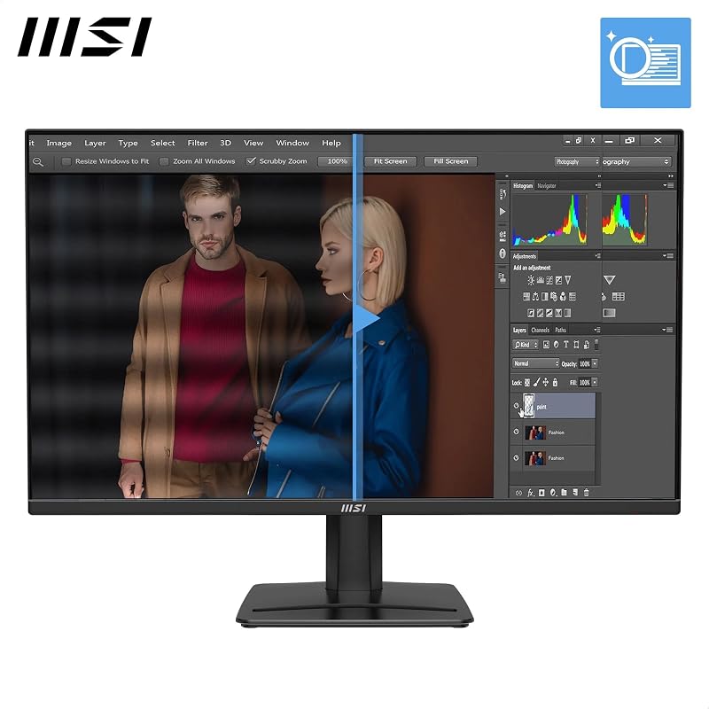 Pro MP275QA E14 27" WQHD, 2560 x 1440 IPS, 144 Hz, 1 ms, compatível com HDR, sincronização adaptativa, cuidados oculares, coluna integrada, HDMI 2.0b, DP 1.2a, sem moldura, inclinação ajustável, preto