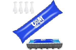 UQM Extra Large Thick Pool Pillow for Above Ground Pools, 4x15 Ft Pool Pillow for Closing Winter, 0.4mm Thicked Winter Pool Pillows Pool Closing Kit Winterizing Kit for Above Ground （4x20ft Rope）