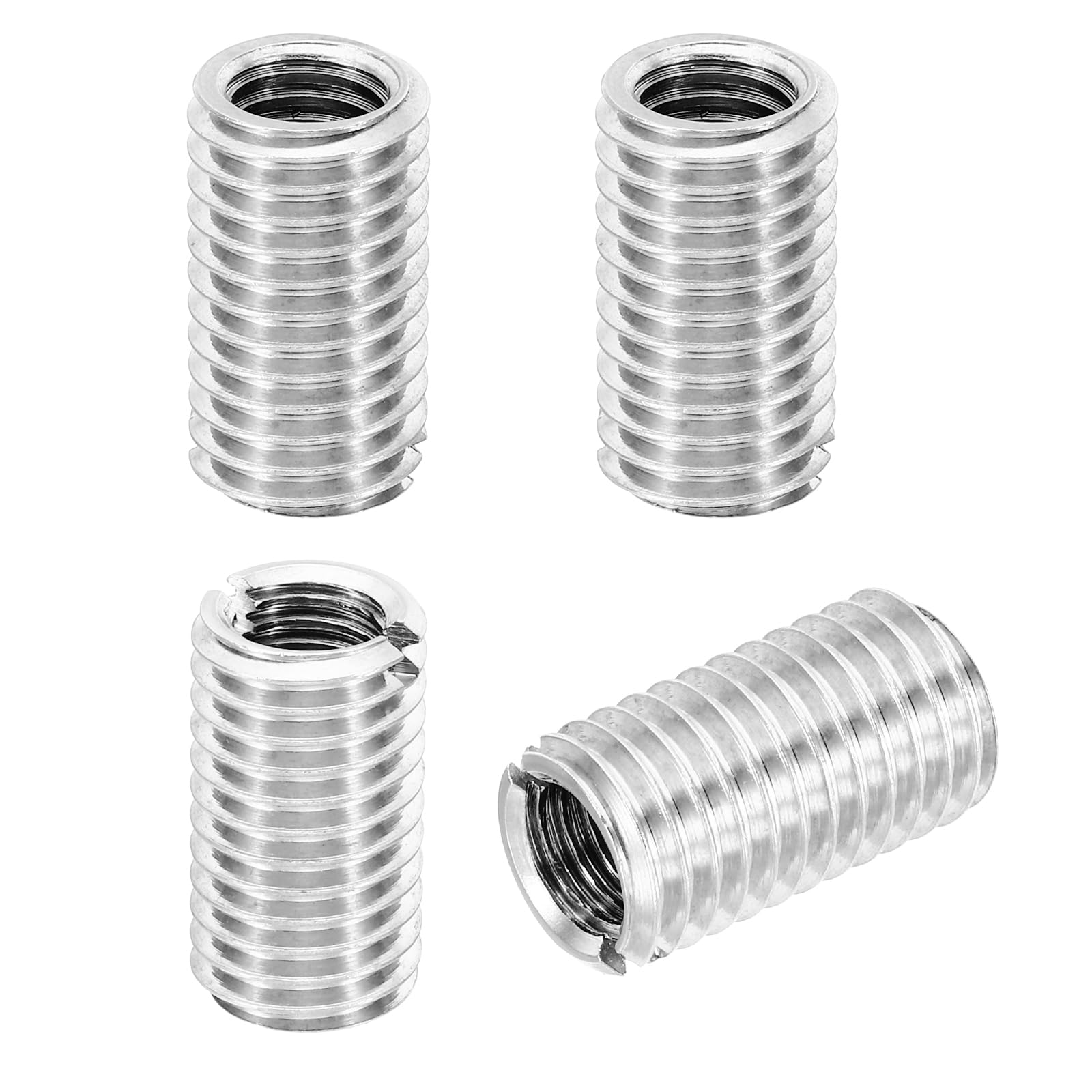 PATIKIL Thread Adapters Sleeve Reducing Nut, 4 Pcs M14xM10x25mm Male to Female Repair Insert Nut Screw Reducer Conversion Stainless Steel Fastener, Silver Tone — image 1