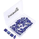 Beadia Natural Lapis Lazuli Stone Tila Beads 5x5mm Square 2-Hole Spacer Beads for DIY Bracelet Earring Making 15"/Strand