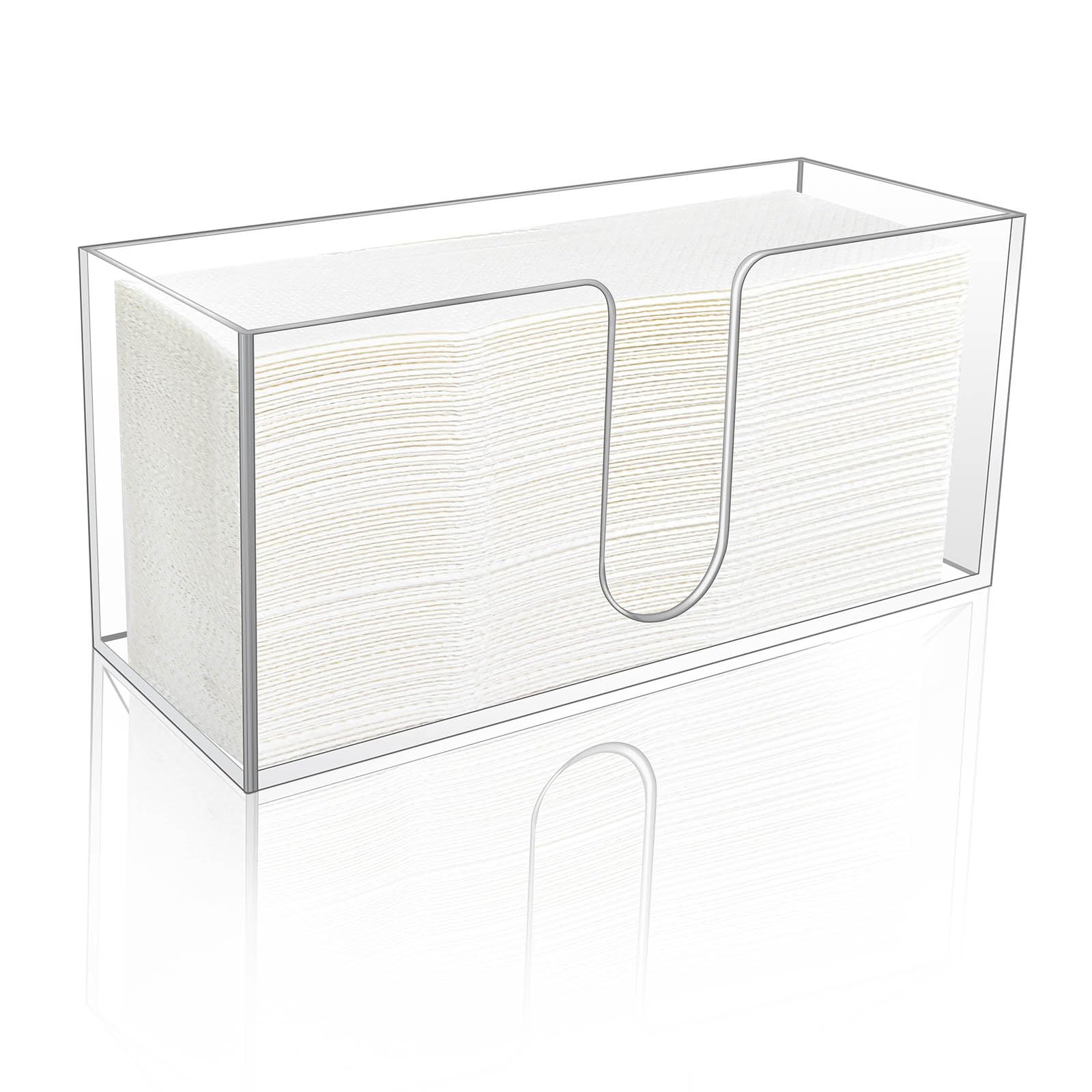 Photo 1 of 1Pack Acrylic Countertop Paper Towel Holder, Paper Towel Dispenser Countertop/Acrylic Napkin Holder(5mm Acrylic) C-fold or MultiFold Trifold Paper Towels for Bathroom, Kitchen,Restaurant (1)