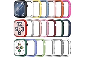 Tiorecime 20 Pack Case for Apple Watch Series SE 2022/6/SE/5/4 40mm with Tempered Glass Screen Protector, Ultra-thin Shockpro