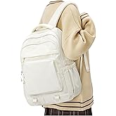 Lendolk Cute Backpack for College Students Waterproof School Bag High School Backpacks for Teens Girls Boys Laptop Bookbag Casual Daypacks Backpacks for Women Men(Beige)