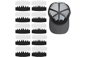 CREZTAIL 20 PCS Baseball Caps Inserts, Felt Reusable & Washable hat liners sweat protection,sweat liners for baseball caps,hat shaper, hat insert to keep shape, golf hat sweat liner(Black & White)