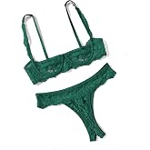 Avidlove Sexy Lingerie Set for Women Underwire Lace Bra and Panty Sets | Underwire cups, adjustable straps, cheeky thong, sheer floral lace, ideal for romantic nights