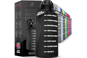 YOU GOT THIS LIVING Motivational Water Bottle with Time Marker,Half Gallon Water bottle with Straw 64 oz/2.2L Gym Water Bottle, Achieve All-Day Hydration SpillProof, BPA FREE