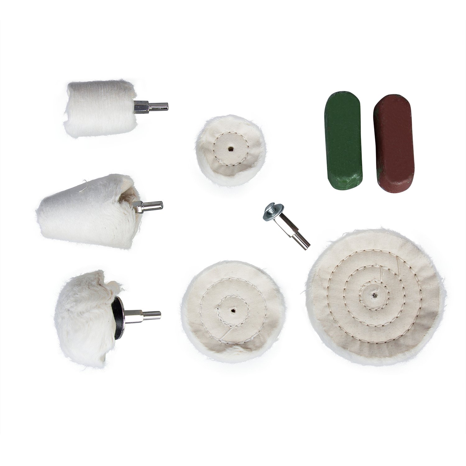 Hakkin 9 pcs Polishing Buffer Wheel Kit With Jewelers Rouge Compound