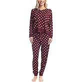 Ocean Pacific 2 Piece Women's Pajama Set - Soft Long Sleeve V-Neck Top and Joggers, Sandy Sundown
