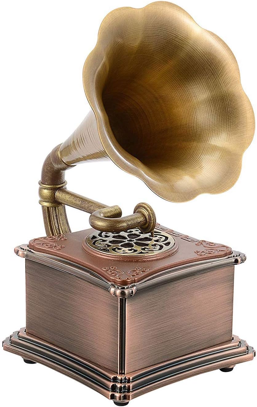 HWZQHJY Updated Bluetooth Phonograph Record Player - Portable Version Gramophone w/Stereo Speaker Sound System Music Box 3.5mm Audio Aux-in/Micro SD/USB Flash Drive Blue Tooth 4.2