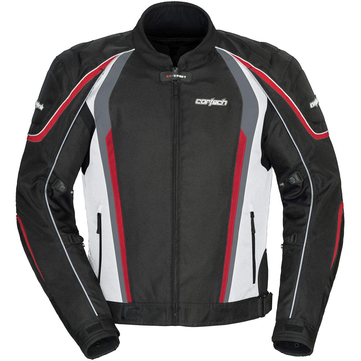 Cortech GX SPORT Men's Mesh 4.0 Racing and Motorcycle Jacket - Large, White/Black