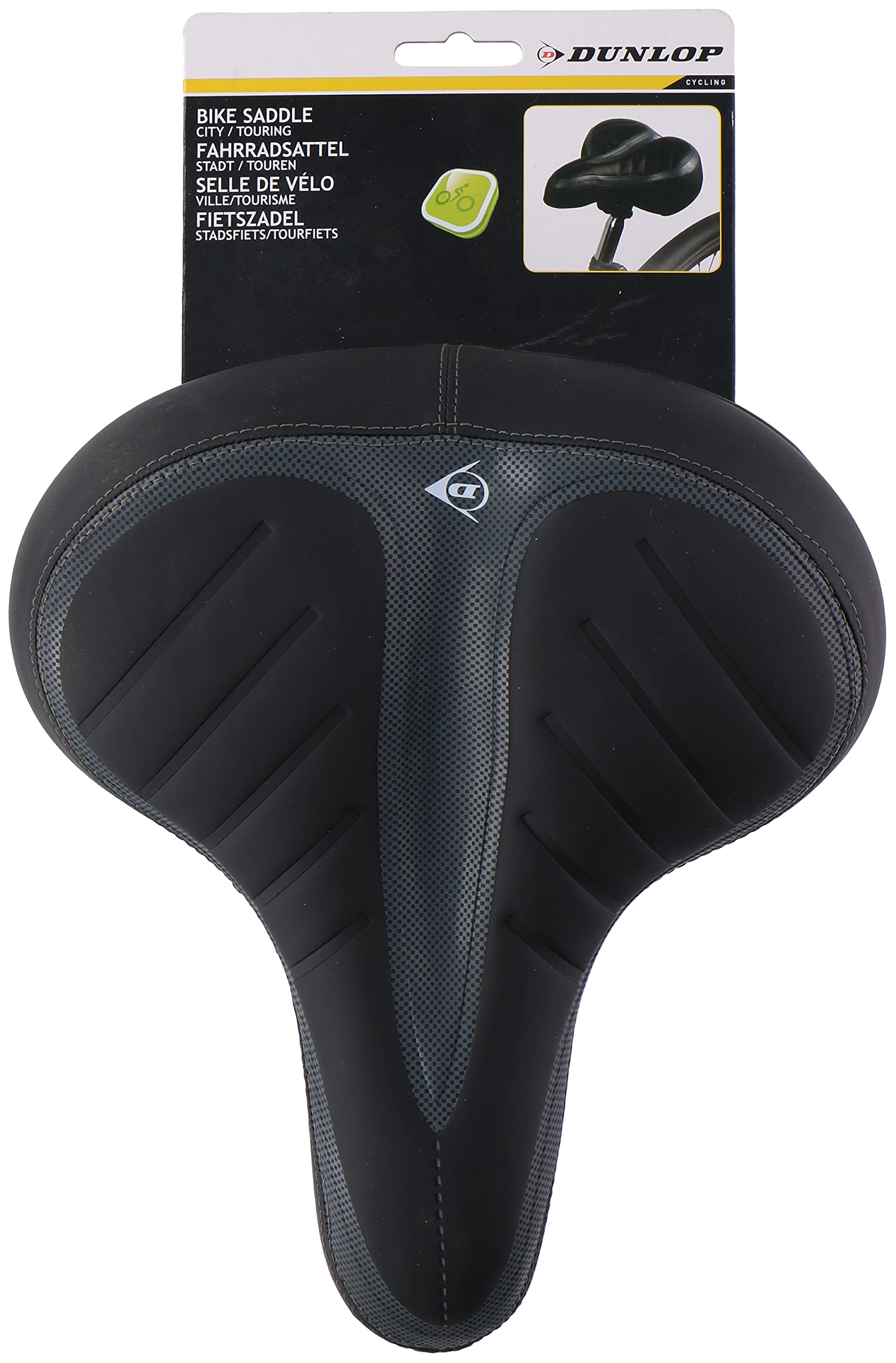 Dunlop Unisex_Adult Sattel Stadtrad Saddle City Bike, Black, 25 cm