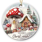 Christmas Ornaments 2025 - Cute Mushroom Christmas Ornaments for Tree Car Decor, Gifts for Mushroom Lovers, Gift Exchange Ideas, Nature Lover Gifts for Forest Enthusiasts