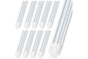 LED Shop Light 8FT Tube, 2 Pin LED Tube Lights, V Shaped, R17D HO Rotatable LED Bulb, 90W, Clear Cover, Cold White 6000k, Flu