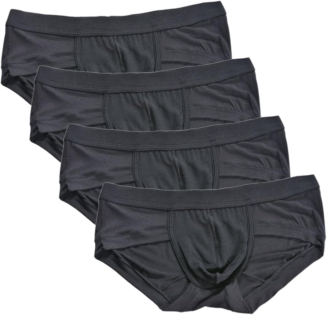 Encounter Mens Mesh Modal Underwear Boxer Shorts Low-Waist Brief,4 Packs