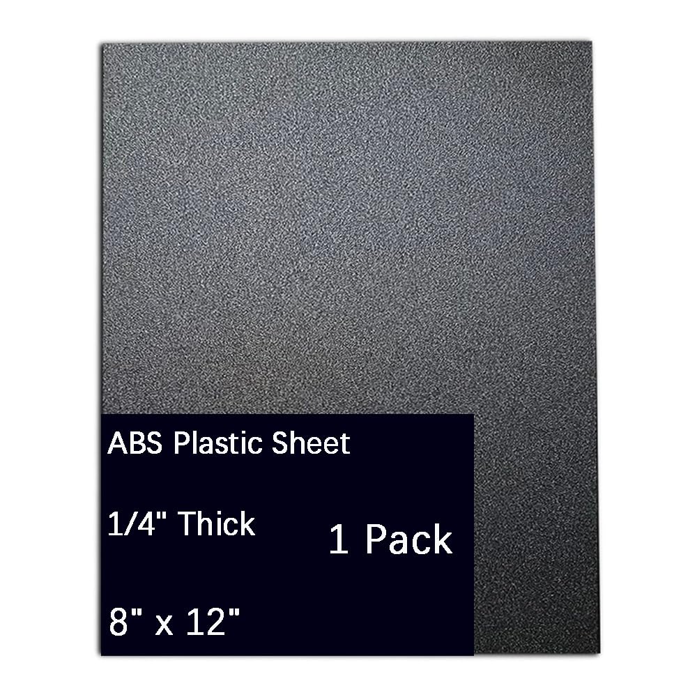 View 1 of 1 Pcs Black ABS Plastic Sheet 8" x 12" x 1/4" Thick (6mm),Thin Rigid Sheet ABS Plastic Board for Sign,Craft,DIY Display Project