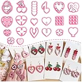 KEOKER Valentine's Day Clay Cutters for Jewelry Making - 20 Heart Shapes Polymer Clay Cutters