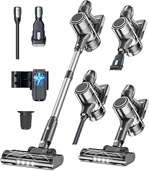 Akku Staubsauger Kabellos Akkustaubsauger Akkusauger - Kabelloser Stabstaubsauger Elektrische Sauger Kehrbesen mit Ladestation Cordless Vacuum Cleaner Für Tierhaare Teppich Beutellos Stielstaubsauger