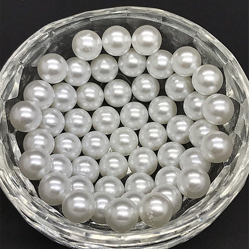100 Pcs Pearl Plastic Decorative Craft Pearl Beads Loose Beads for Beading Jewelry Making Vase Fillers Weddings,Engagements,Special Events Decorations,No Hole by Jiabetterniu