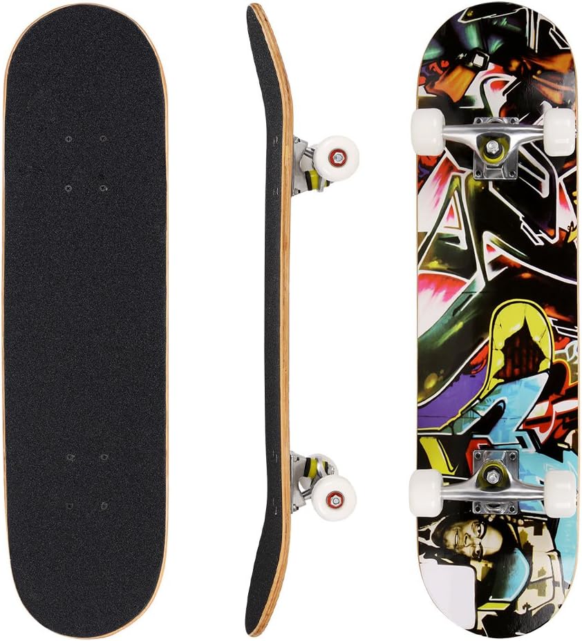 seeis Kids Pro Tricks Skateboards Complete 31x 8 inch Board for Extreme Sports and Outdoors