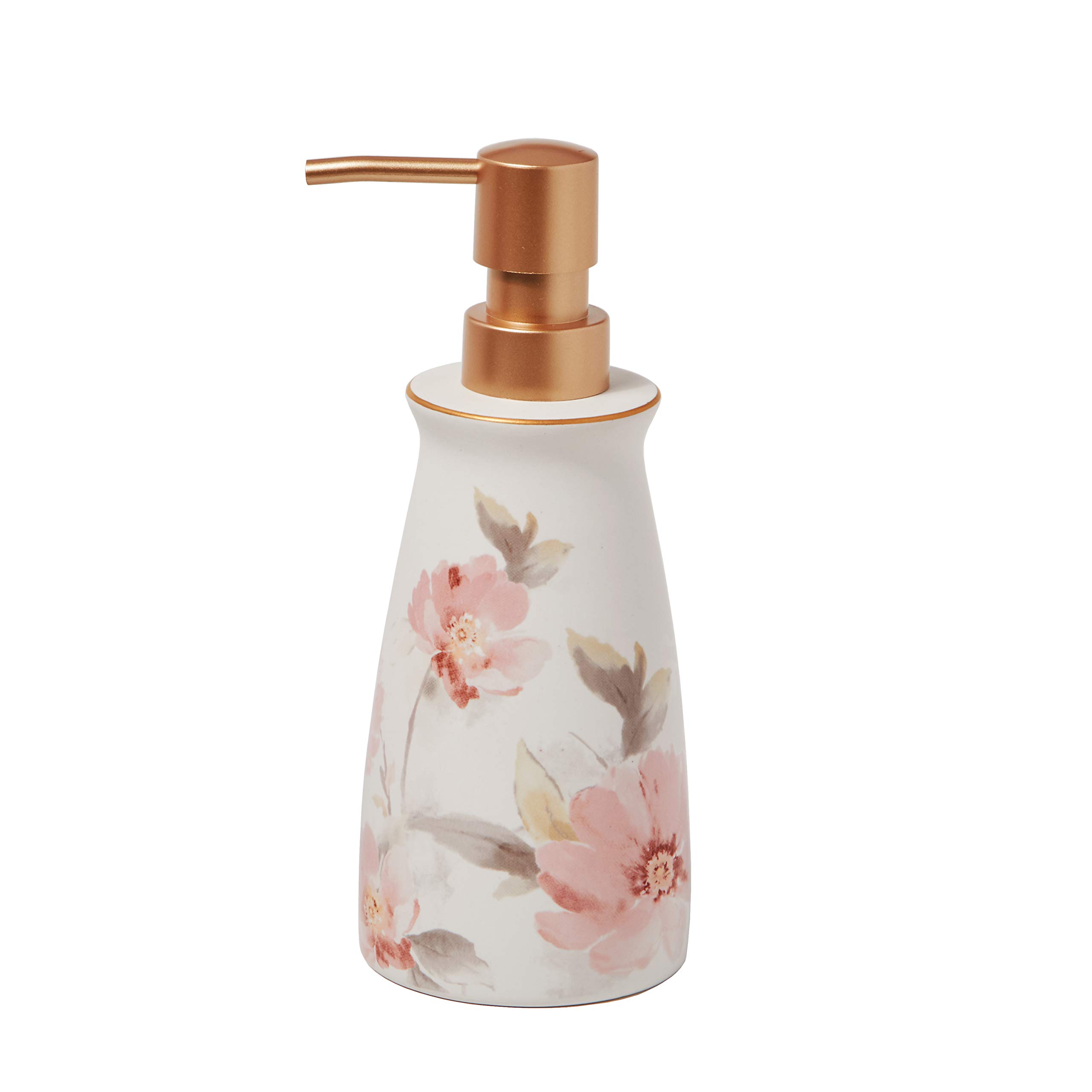 SKL HOME by Saturday Knight Ltd. by Saturday Knight Misty Floral Soap Dispenser, Pink/Multicolored