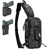 LarKoo Sling Backpak Tactical Chest Pistol Bag Shoulder Bags Crossbody Sling Backpack Holster Bag for Concealed Carry