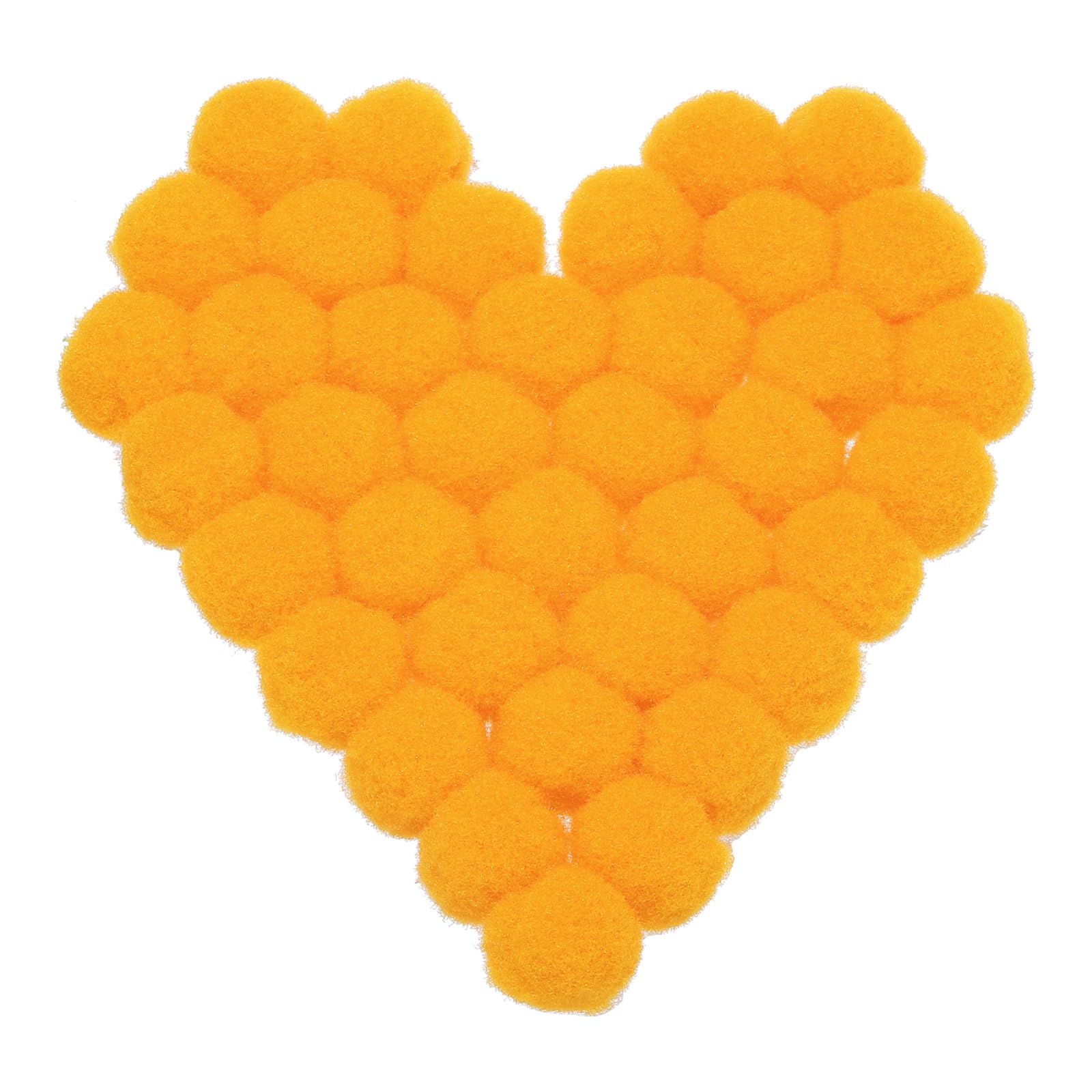 Rebower Soft and Fuzzy Balls Rainbow Craft Pom Fabric - 0.59 Inch/Yellow / 300PCS