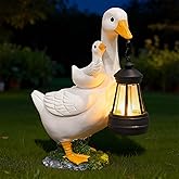 7.48" Small Goose Garden Statues Gifts,Outdoor Solar Goose Statue with Lantern Decoration Waterproof Figurine Lights for Outside Patio Yard Decor Lawn Ornaments Birthday Gifts for Grandma Mom Women