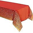 ZULADISE 2 Pack Red Plastic Table Cloths Disposable Red and Gold Tablecloth for Parties, Graduation, Birthday, Christmas Party Decorations (Premium Quality - 54 x 108 in.)