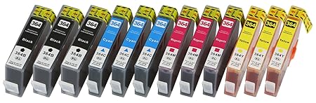 12 XL Druckerpatronen mit CHIP kompatibel für HP 364XL mit Füllstandsanzeige HP Officejet 4620, HP Officejet 4622e, HP Photos