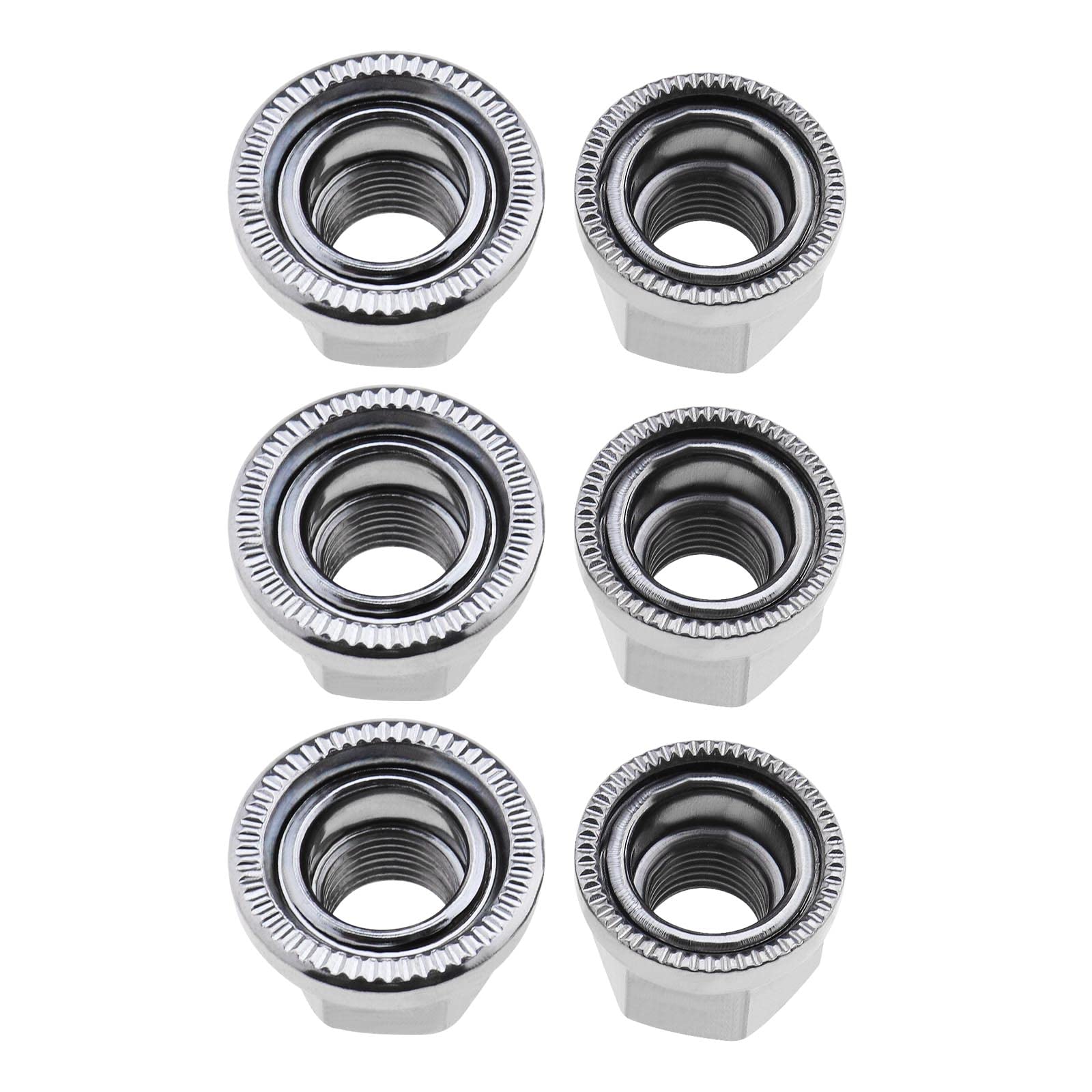 OTOTEC 6Pcs M9, M10 Bicycle Wheel Nuts, Silver Steel, Industrial Grade, Socket Tuner, Front & Back