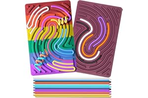 YUEYIRIO 2PCS Sensory Activity Board with 40 Strings, Sensory Toys for Autism, Silicone Fidget Toys for Kids & Adults, ADHD, 