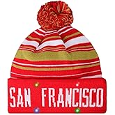 Vintage Classic Skull Cap Beanie with LED Hat Cuffed Winter Hat Knit Comes Gifts for Men Women Fans