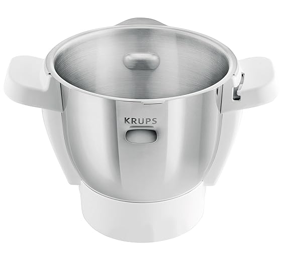 Krups XF553D Ersatzschüssel (für Prep und Cook, produziert ab 01.01.2018, und i Prep und Cook Gourmet) edelstahl/weiß