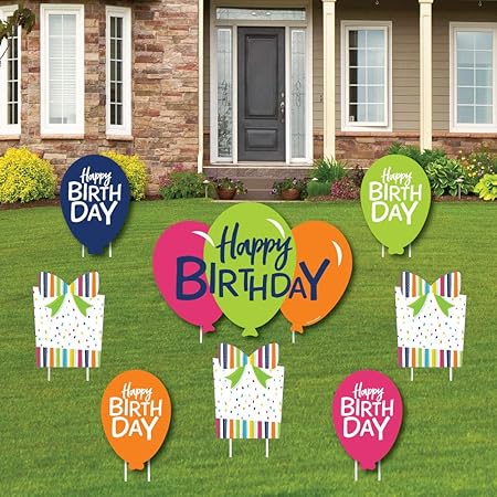 Amazon Com Cheerful Happy Birthday Yard Sign And Outdoor Lawn