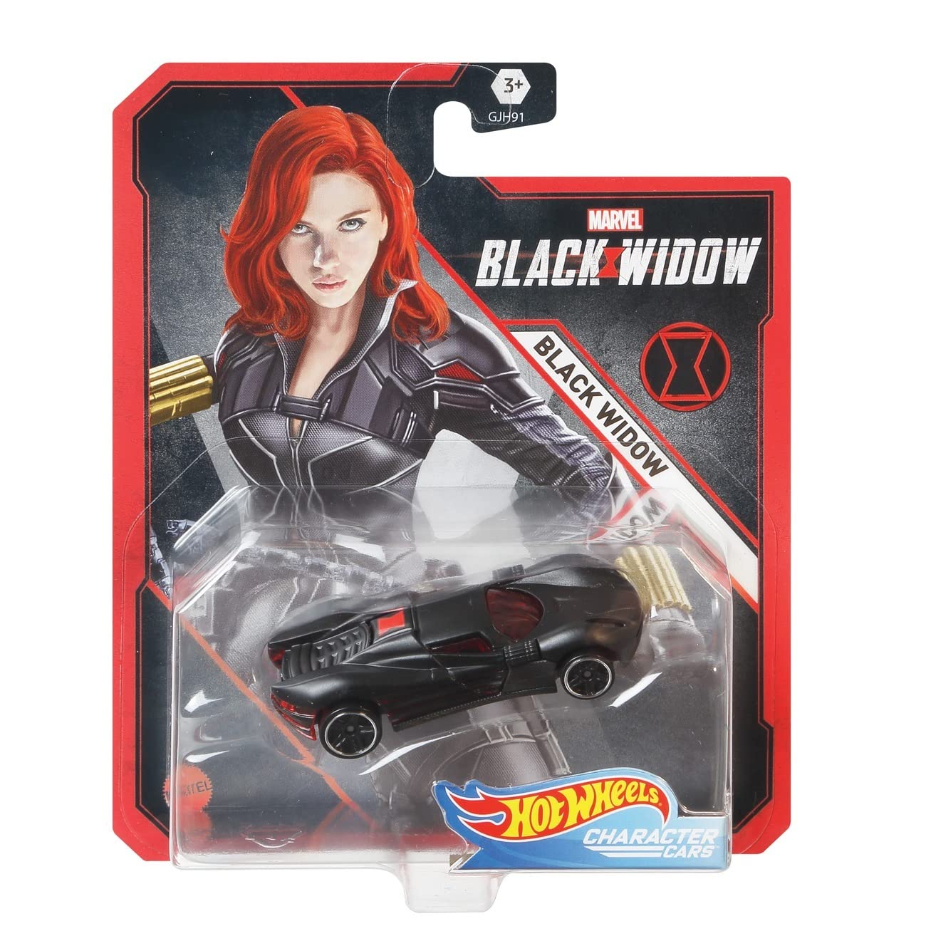 Hot Wheels Character Cars - Marvel: Black Widow - Black Widow 1:64 Scale Diecast 2020