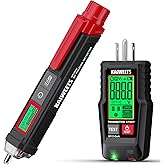 KAIWEETS Electrical Test Kit, Non-Contact Voltage Tester and GFCI Outlet Tester with LCD Display, Wiring Fault Checker, Outlet Tester Kit for Electrician, DIY, 2-Piece