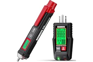 KAIWEETS Electrical Test Kit, Non-Contact Voltage Tester with Signal Percentage, GFCI Outlet Tester with LCD Display, Wiring Fault Checker, Outlet Tester Kit for Electrician, DIY