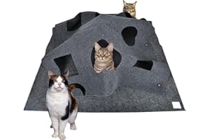 Cat Activity Play Mat Collapsible Pet Rug Training Scratching Grooming Bed Mat