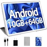 YESTEL 10.1 Inch Tablet 2026 Android 13 Tablets,10GB RAM+64GB ROM PC,Silver | Octa-Core Processor, 1TB Expand, 10.1" Inch HD IPS, Metal Body, 6000mAh, Support 5G WiFi, Bluetooth 5.0, GPS, Protective Case